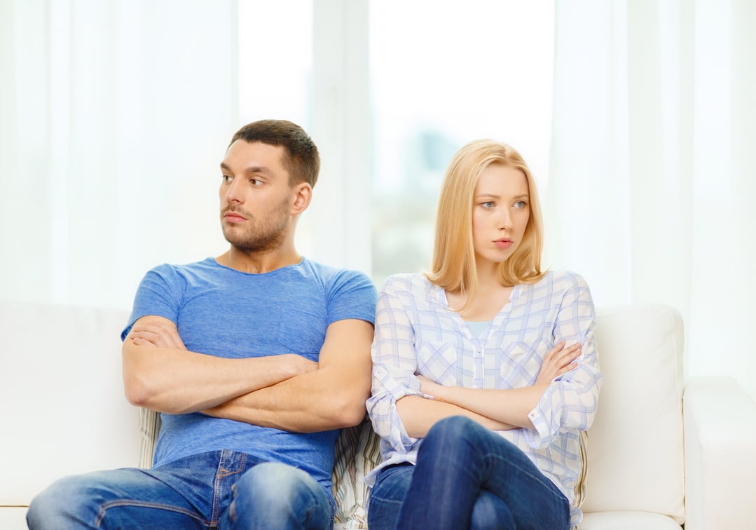 Unhappy Couple Having Argument at Home